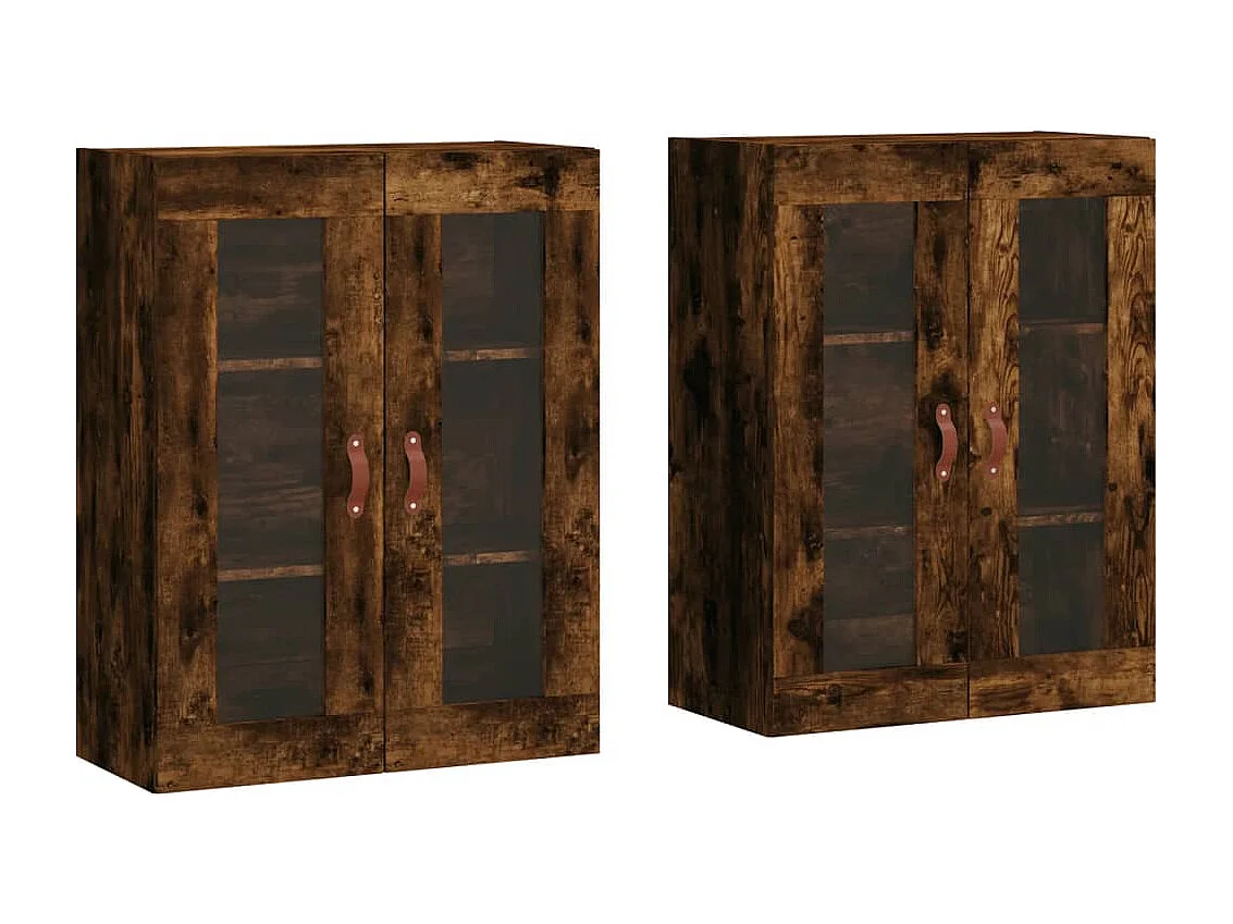 Wandschränke 2 Stk. Räuchereiche Holzwerkstoff