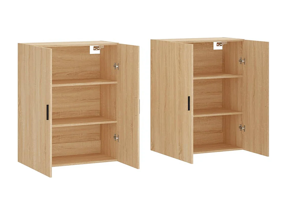 Armoires murales 2 pcs chêne sonoma 69,5x34x90 cm