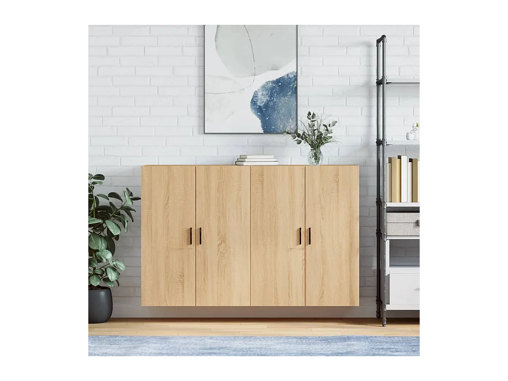 Hangkasten 2 st 69,5x34x90 cm sonoma eikenkleurig