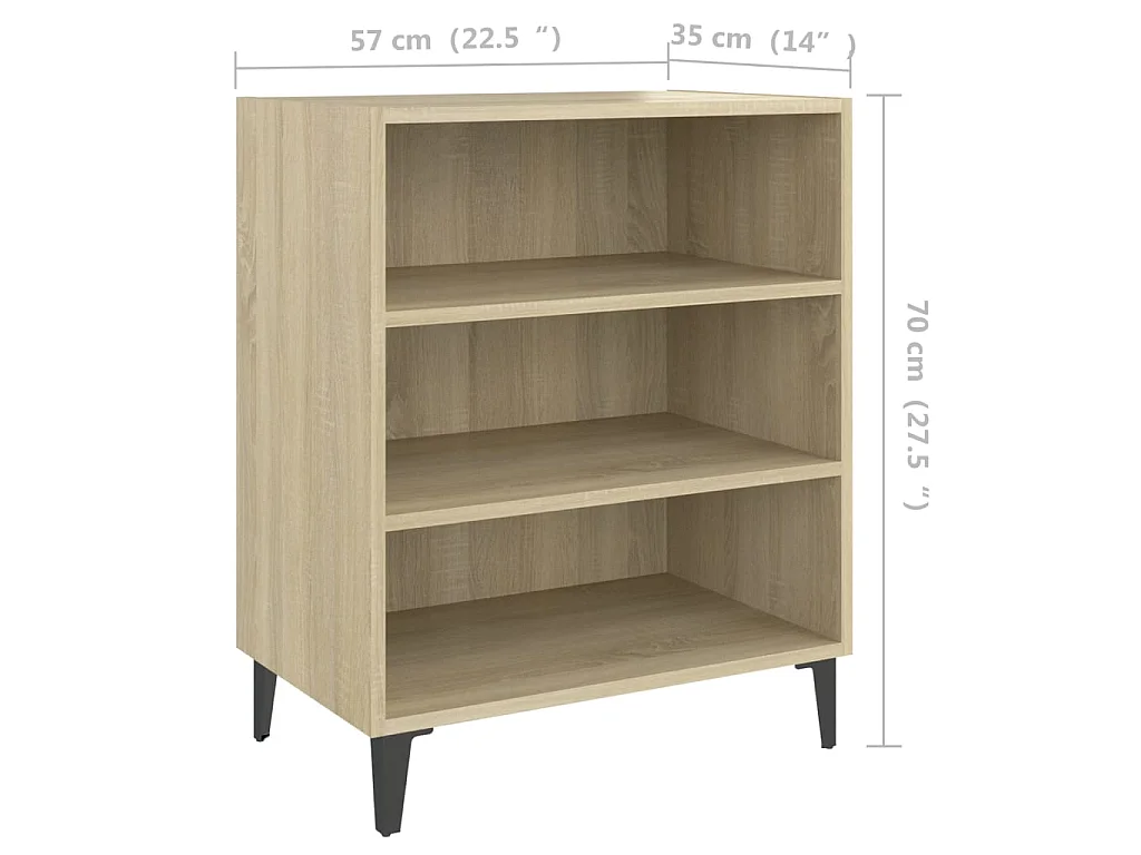 Credenza Rovere Sonoma 57x35x70 cm in Legno Multistrato