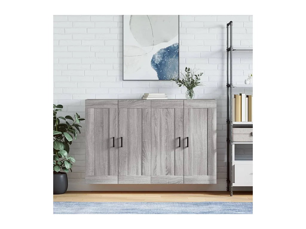 Armoires murales 2 pcs sonoma gris bois d'ingénierie