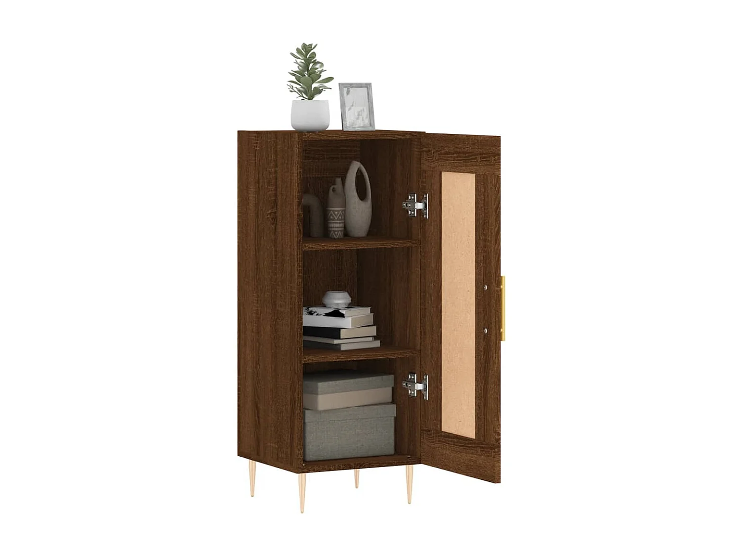 Credenza Rovere Marrone 34,5x34x90 cm in Legno Multistrato