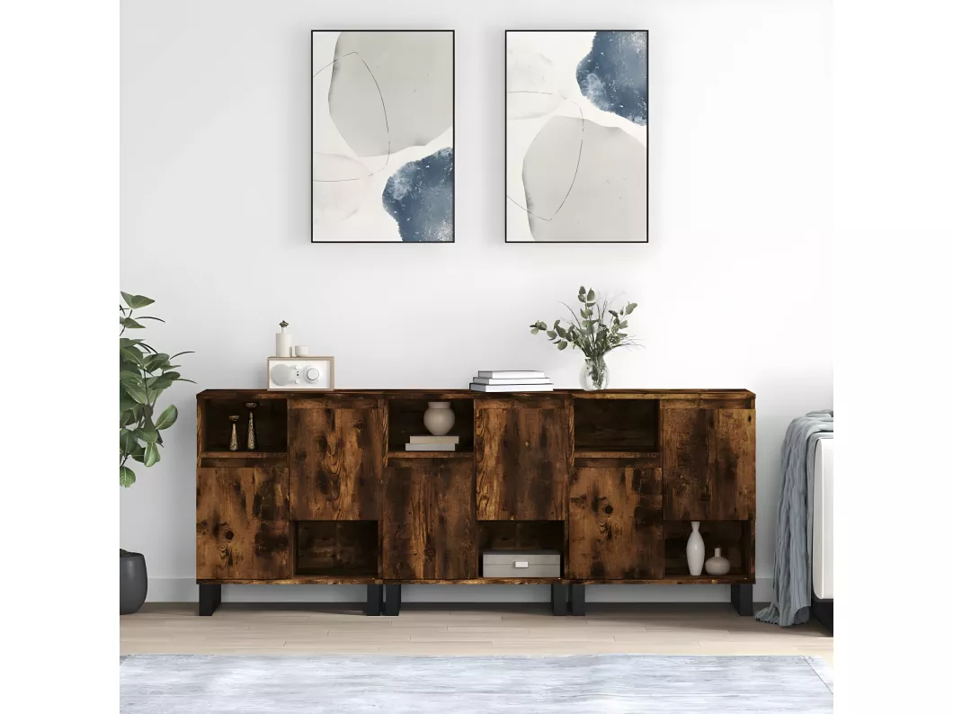 Kauf Unique Sideboards 3 Stk. Räuchereiche Holzwerkstoff