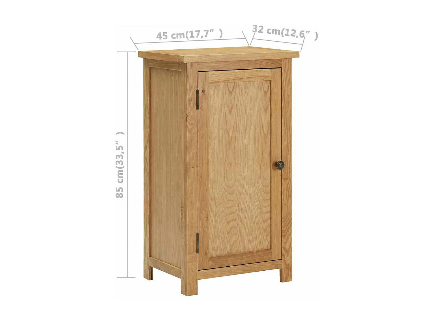 Armário 45x32x85 cm madeira de carvalho maciça