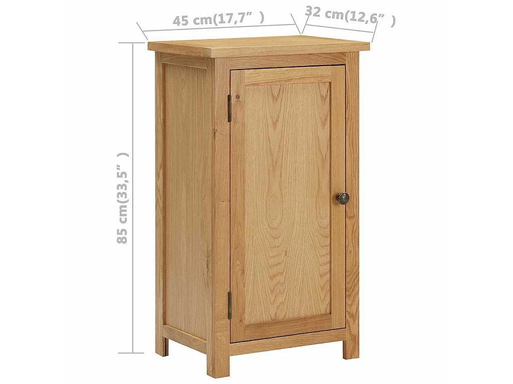 Armoire 45x32x85 cm Bois de chêne massif