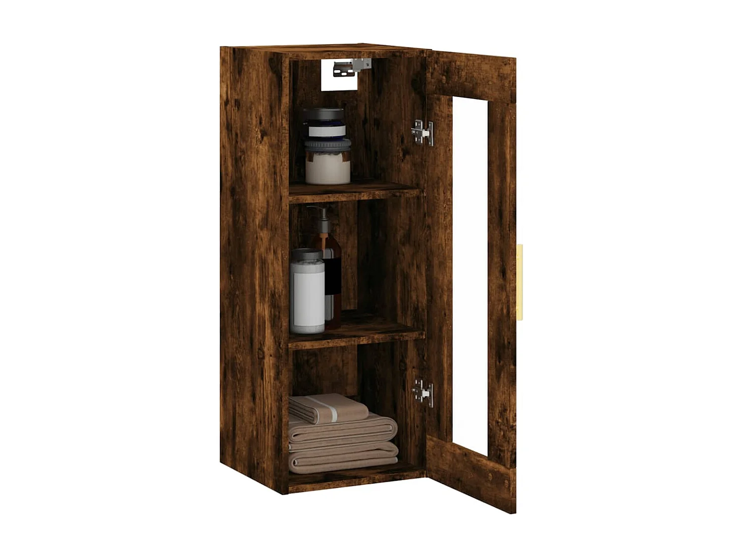 Armoire murale chêne fumé 34,5x34x90 cm