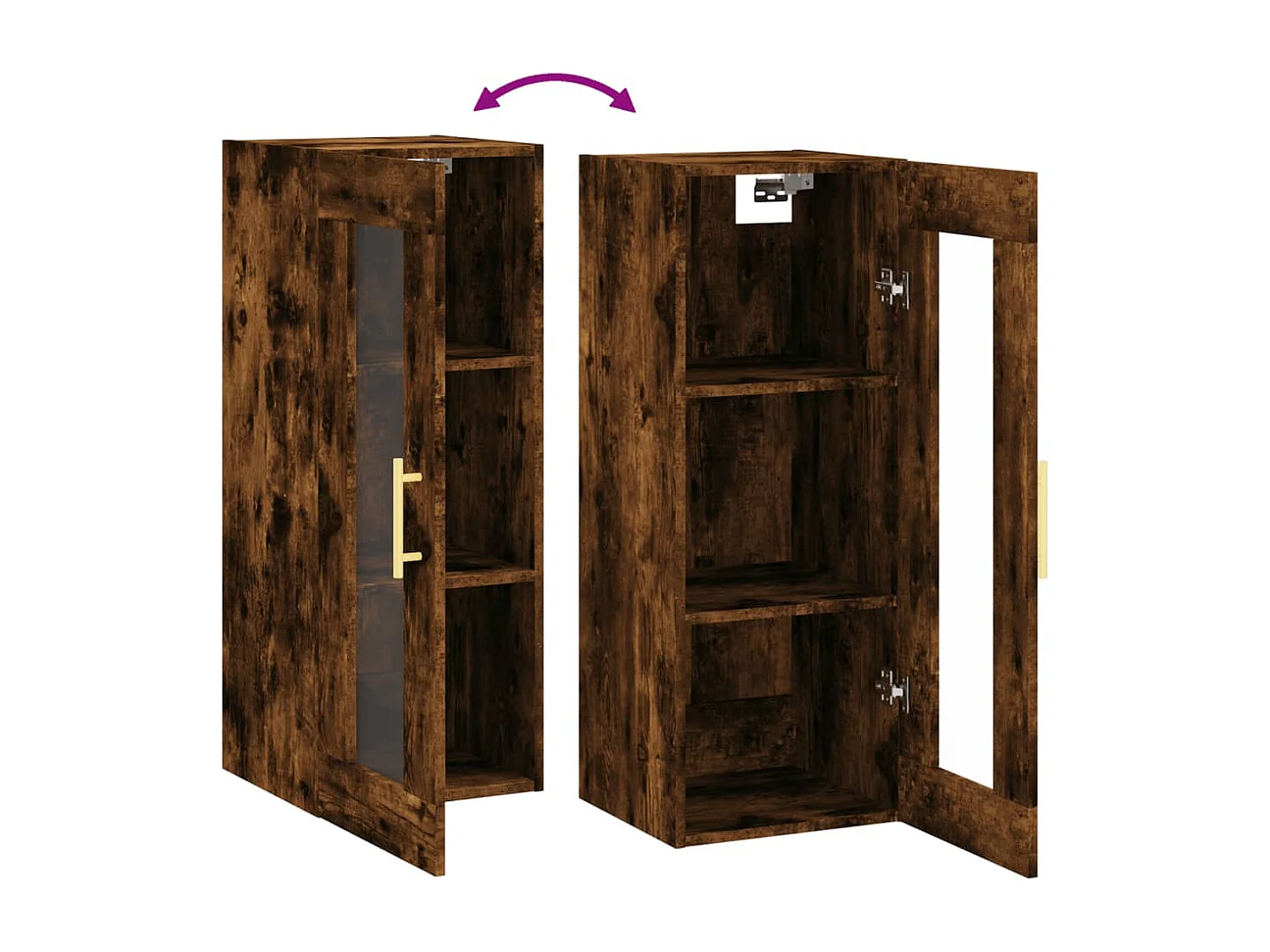 Armoire murale chêne fumé 34,5x34x90 cm