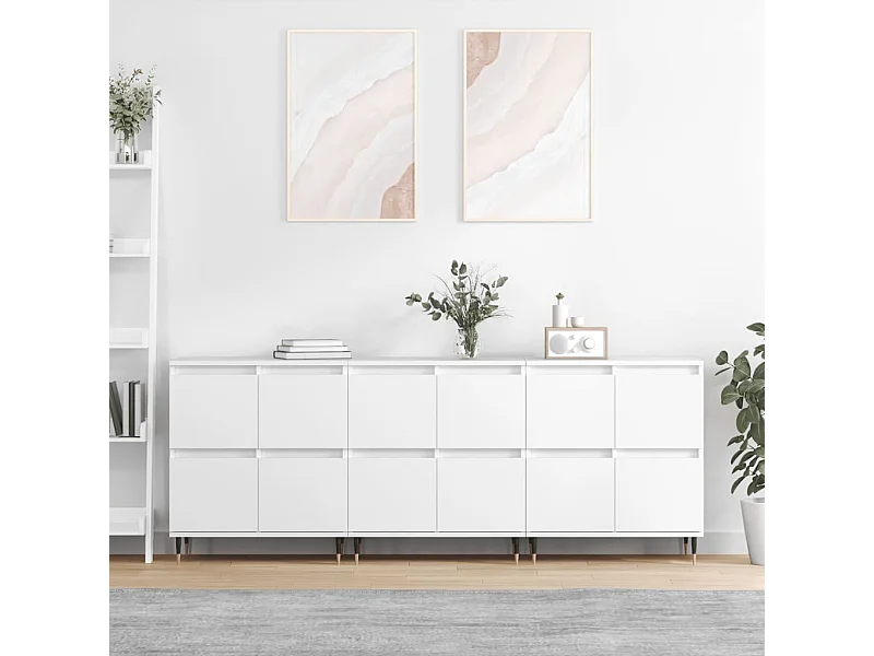 Sideboards 3 Stk. Weiß Holzwerkstoff