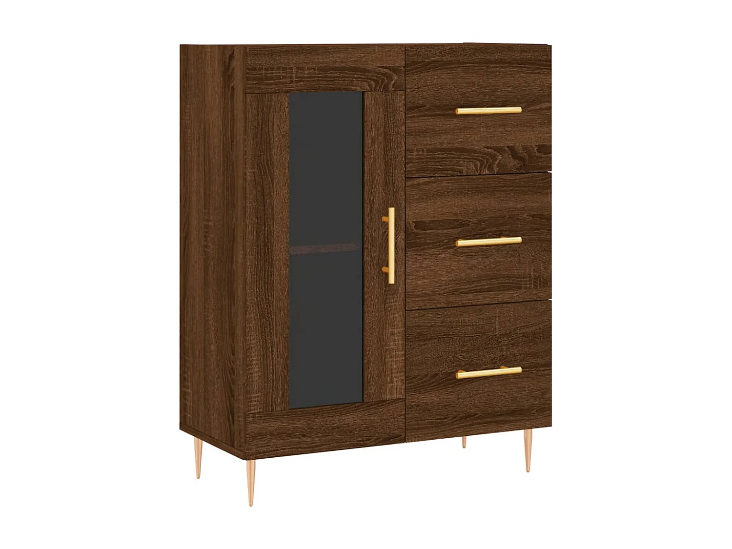 Buffet chêne marron 69,5x34x90 cm bois d'ingénierie