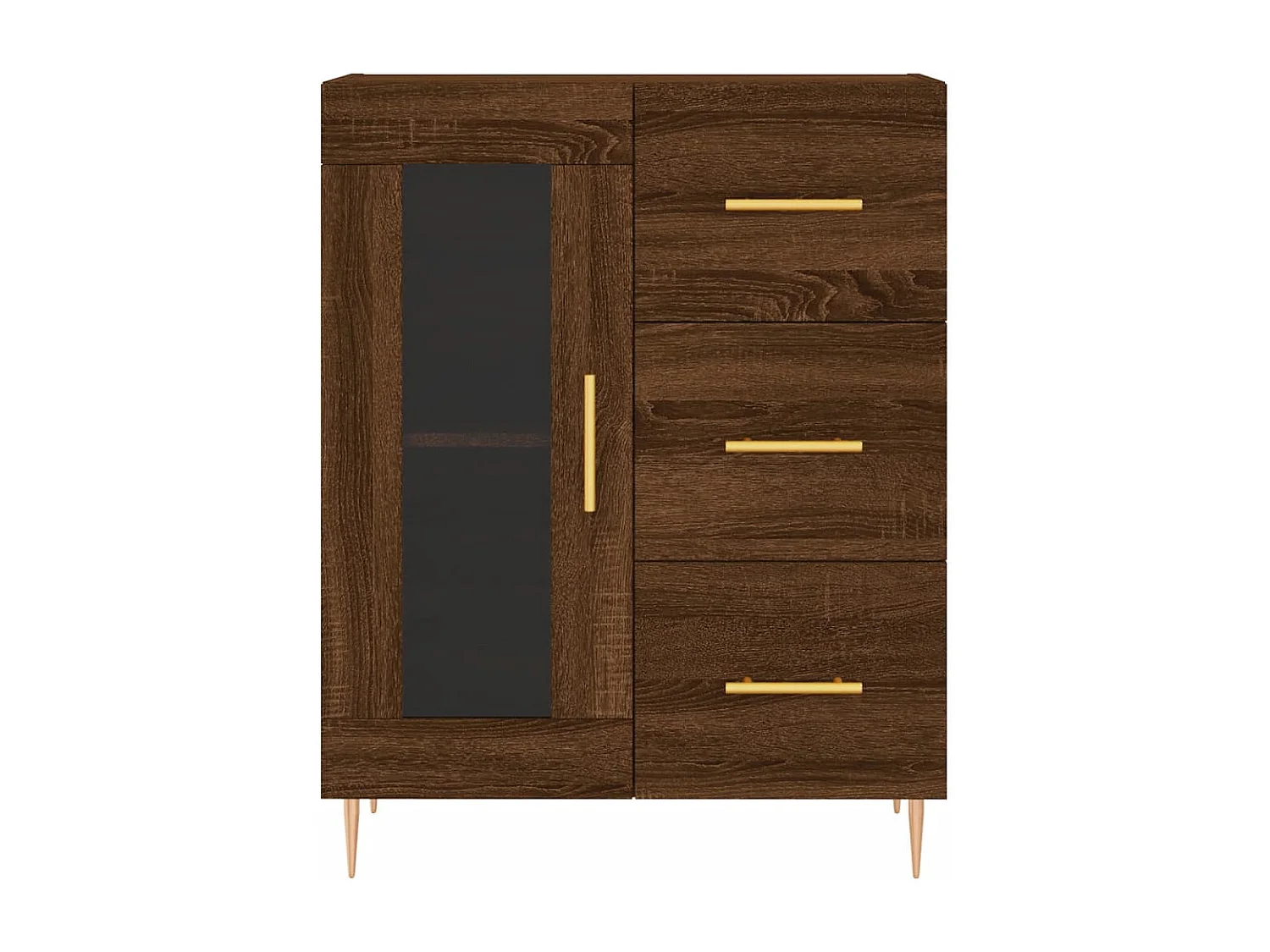 Buffet chêne marron 69,5x34x90 cm bois d'ingénierie