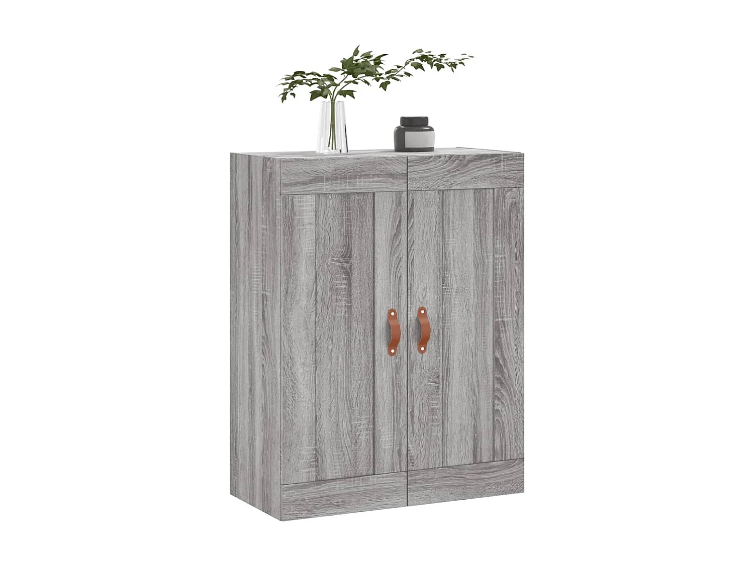 Wandkast 69,5x34x90 cm bewerkt hout grijs sonoma eikenkleurig