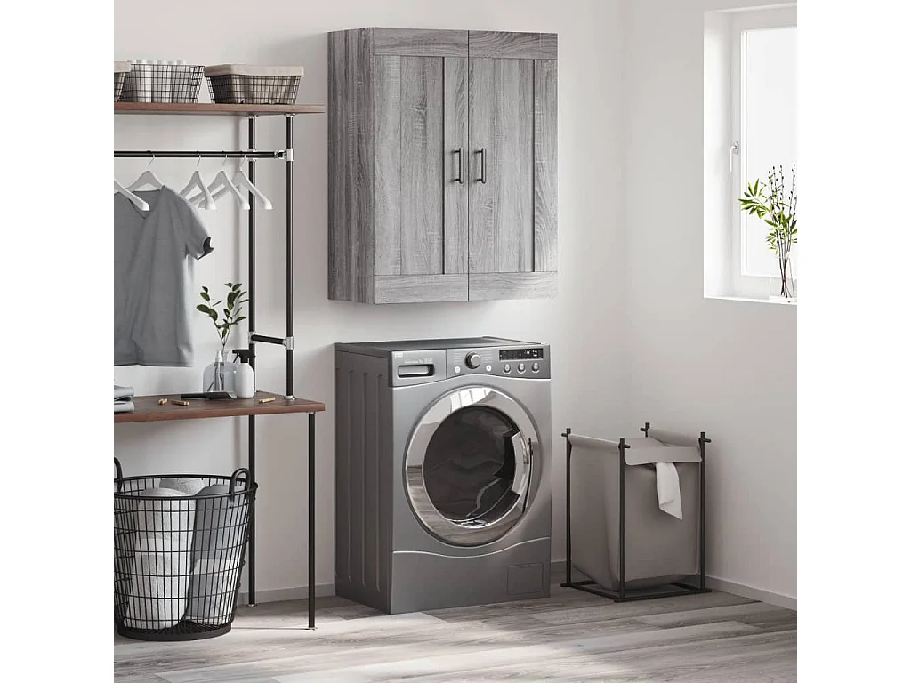 Armoire murale sonoma gris 69,5x34x90 cm bois d'ingénierie