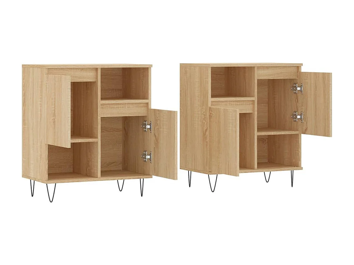 Buffets 2 pcs chêne sonoma bois d'ingénierie