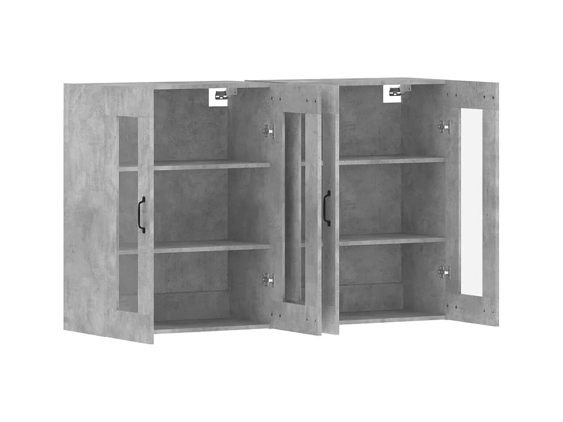 Móveis de parede 2 pcs derivados de madeira cinzento cimento