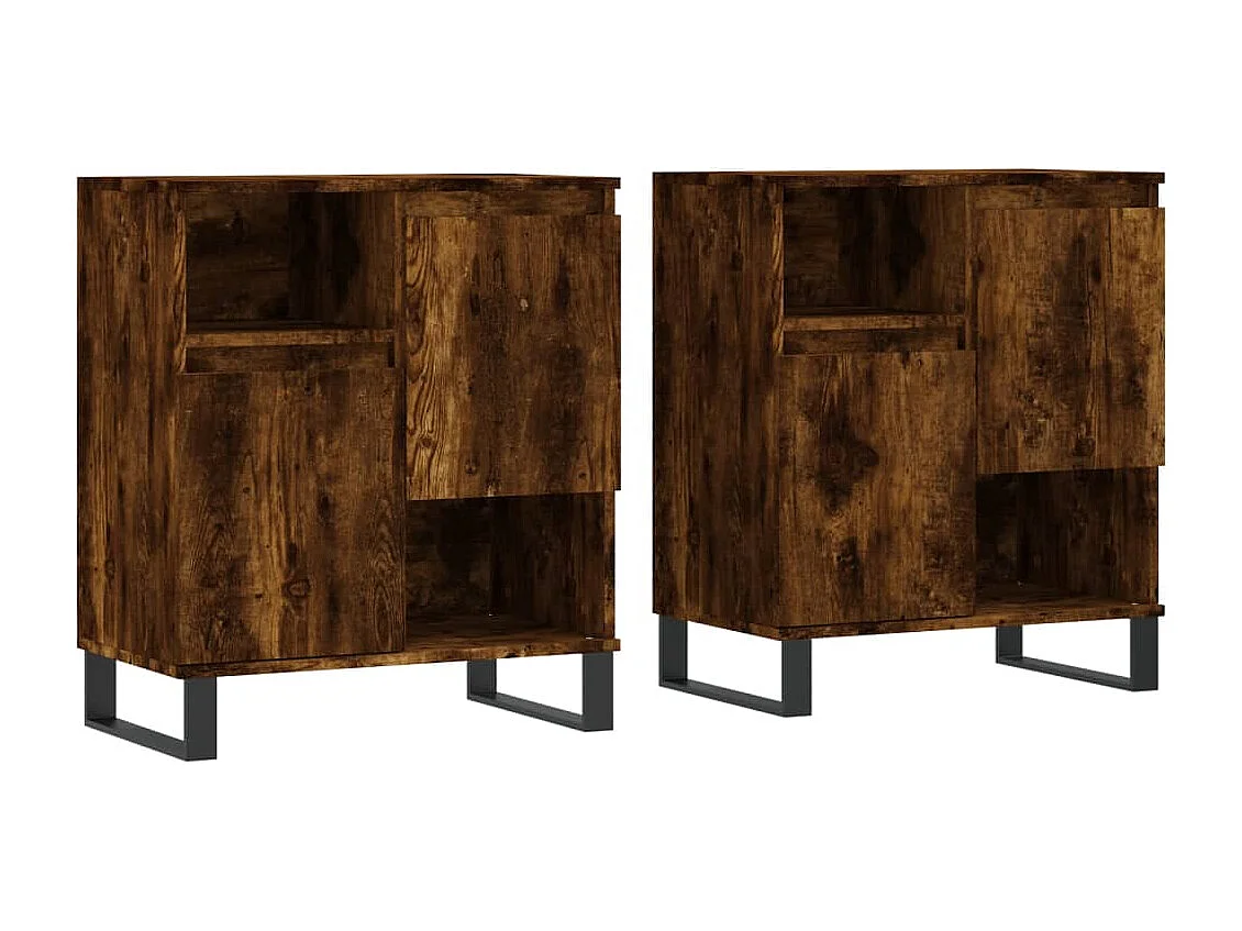 Buffets 2 pcs chêne fumé bois d'ingénierie