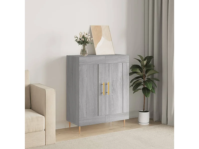 Credenza Grigio Sonoma 69,5x34x90 cm in Legno Multistrato