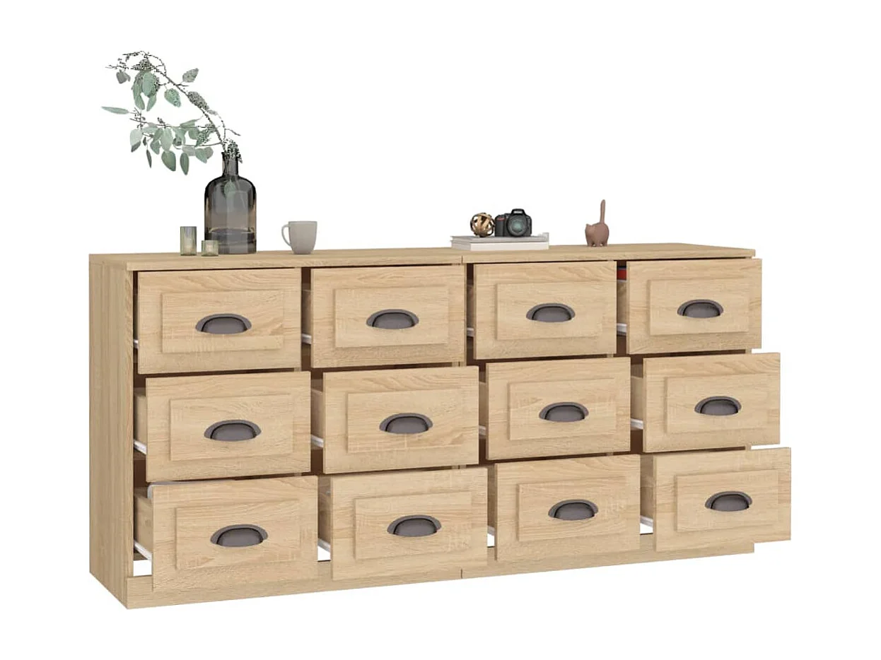Sideboards 2 Stk. Sonoma-Eiche Holzwerkstoff