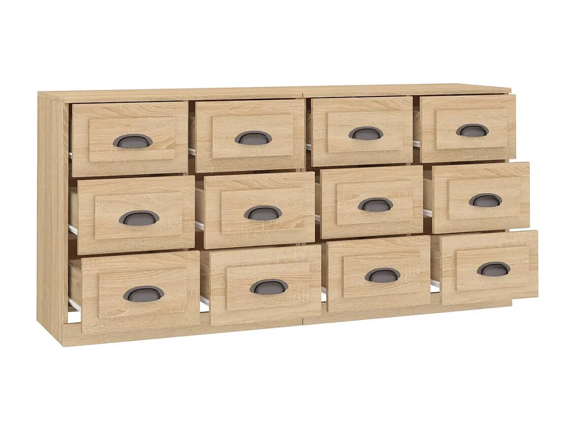 Sideboards 2 Stk. Sonoma-Eiche Holzwerkstoff