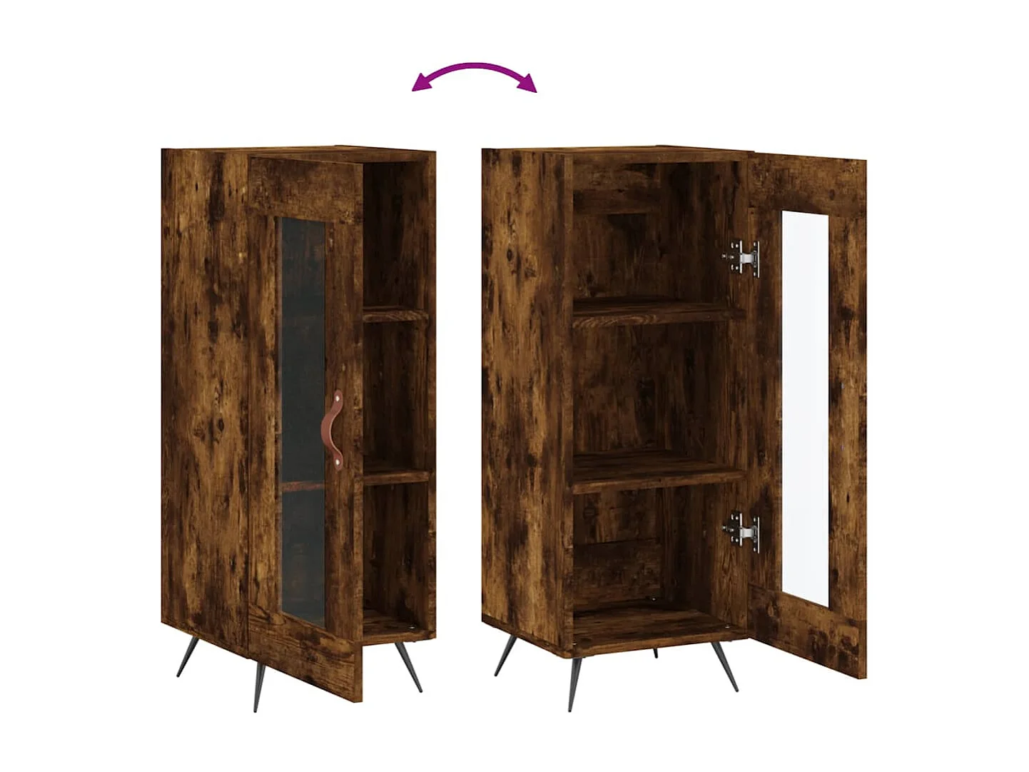 Buffet Chêne fumé 34,5x34x90 cm Bois d'ingénierie