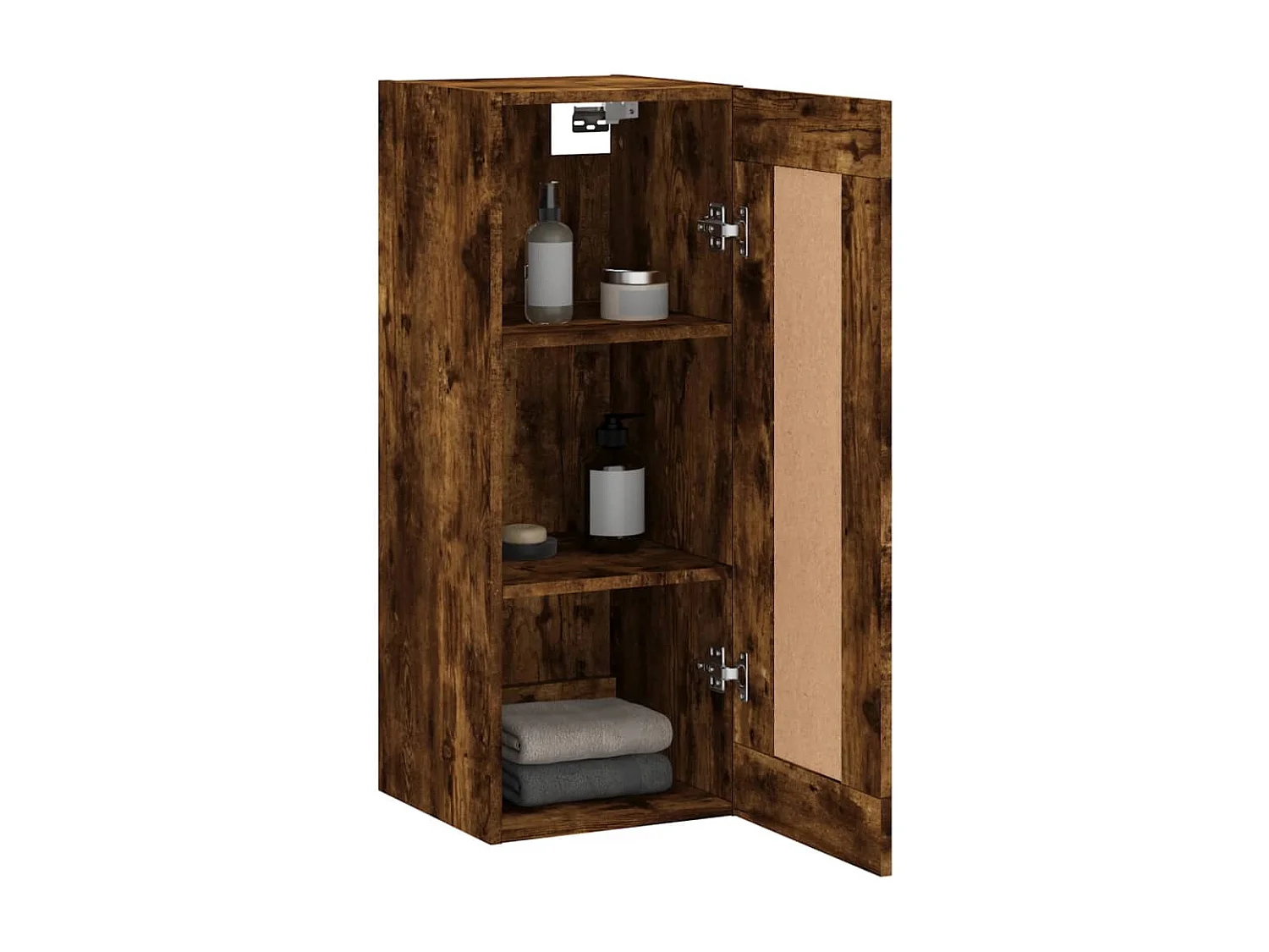 Armoire murale chêne fumé 34,5x34x90 cm bois d'ingénierie