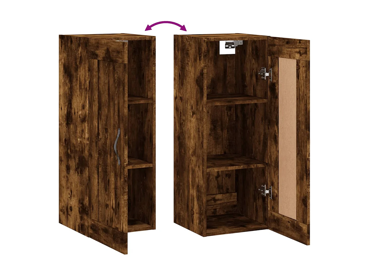 Armoire murale chêne fumé 34,5x34x90 cm bois d'ingénierie