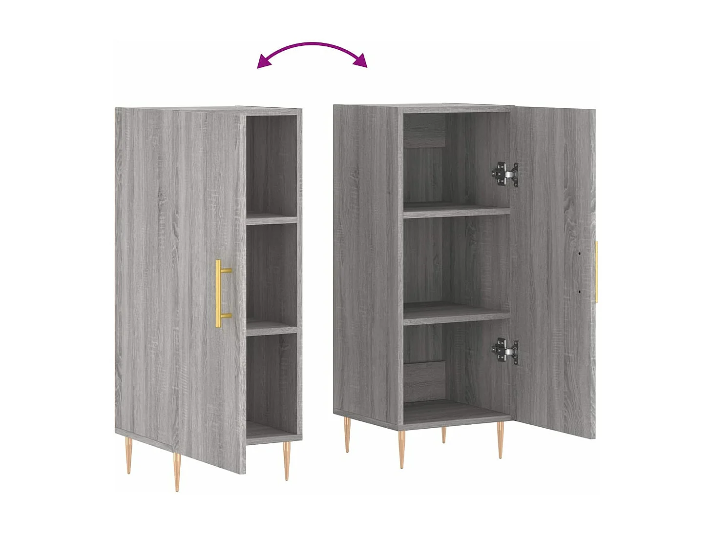 Buffet Sonoma gris 34,5x34x90 cm Bois d'ingénierie