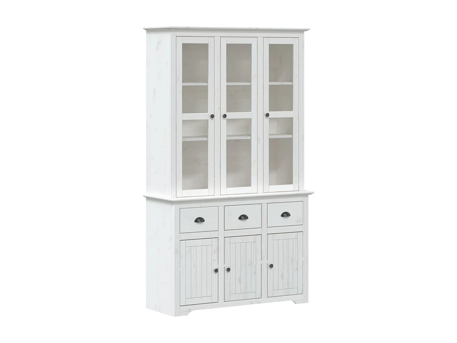 Buffet BODO blanc 115,5x43x200,5 cm bois massif de pin