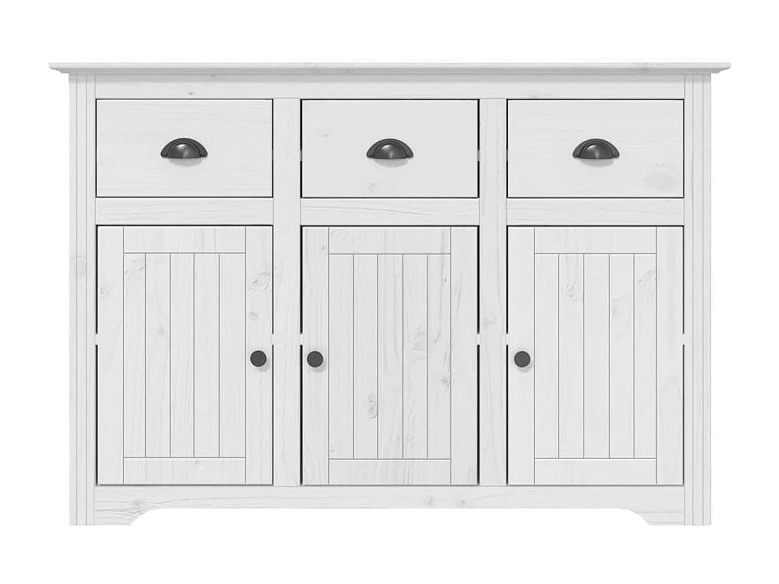 Buffet BODO blanc 115,5x43x200,5 cm bois massif de pin