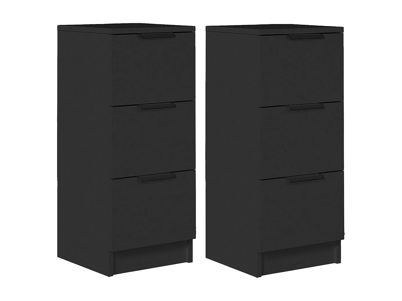 Aparadores 2 pcs 30x30x70 cm derivados de madeira preto