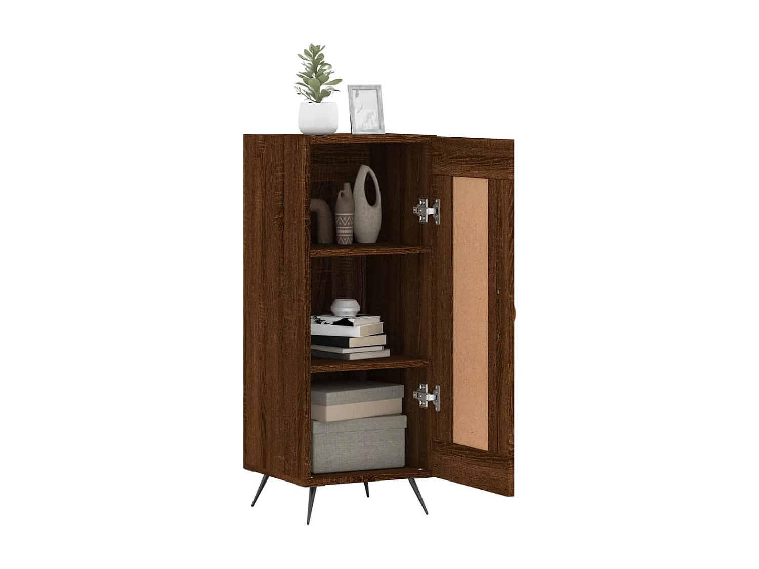 Credenza Rovere Marrone 34,5x34x90 cm in Legno Multistrato