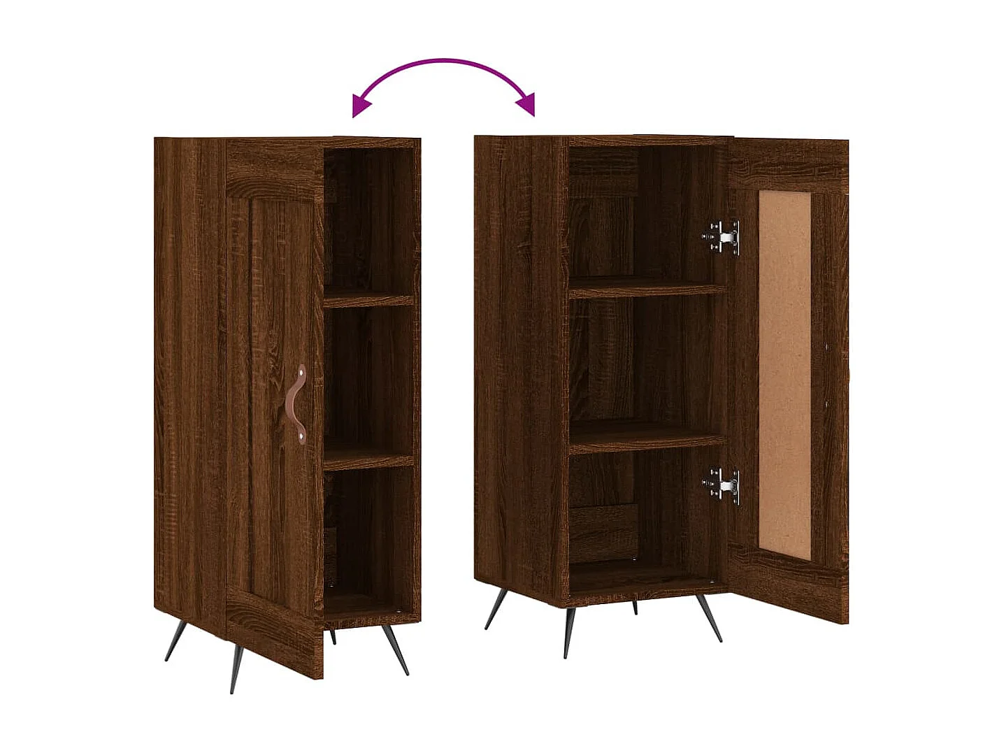 Buffet Chêne marron 34,5x34x90 cm Bois d'ingénierie