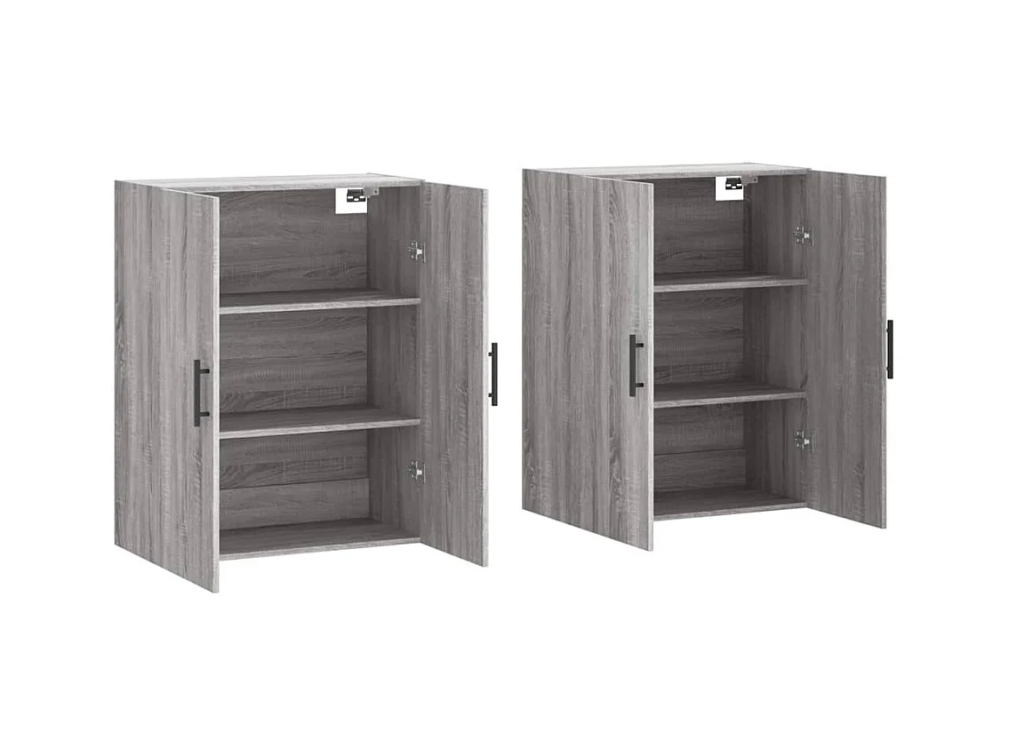 Wandschränke 2 Stk. Grau Sonoma 69,5x34x90 cm