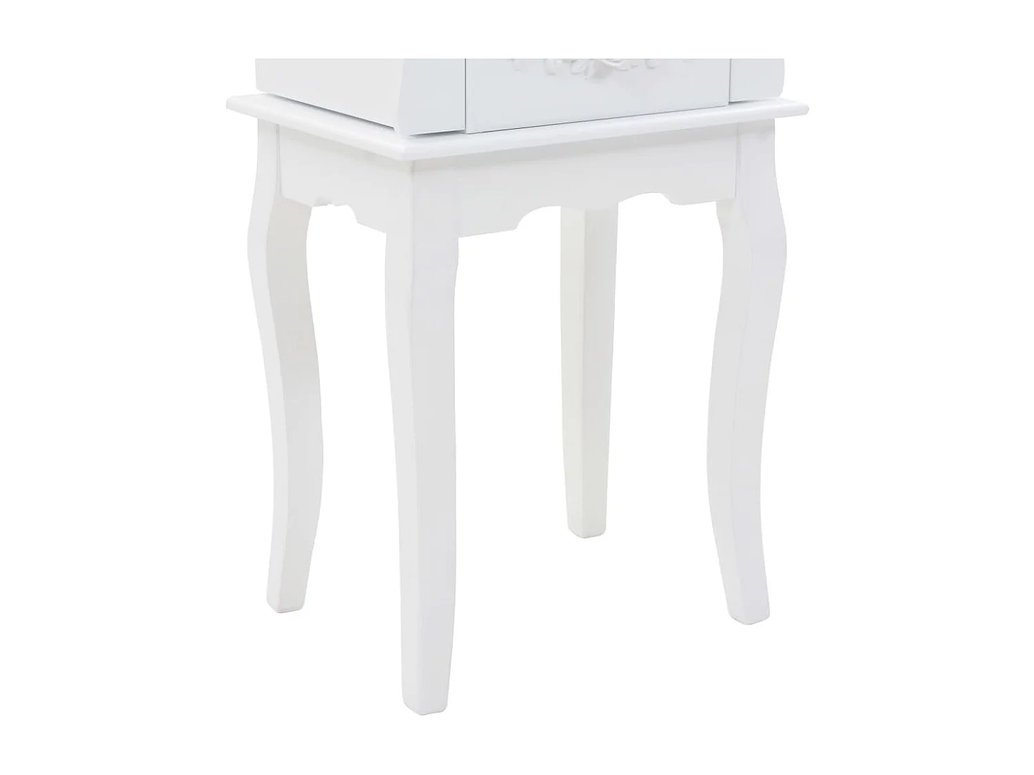 Móvel guarda-joias de pé branco