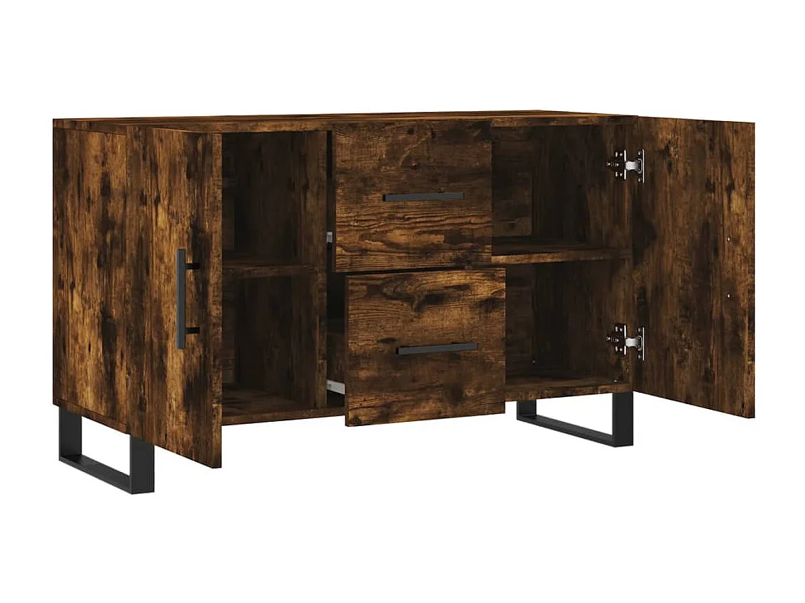 Aparador madera de ingeniería roble ahumado 100x36x60 cm