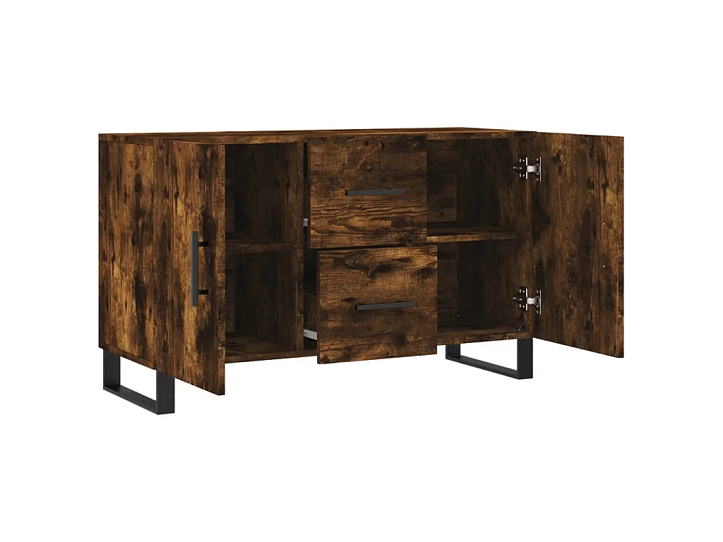 Credenza Rovere Fumo 100x36x60 cm in Legno Multistrato