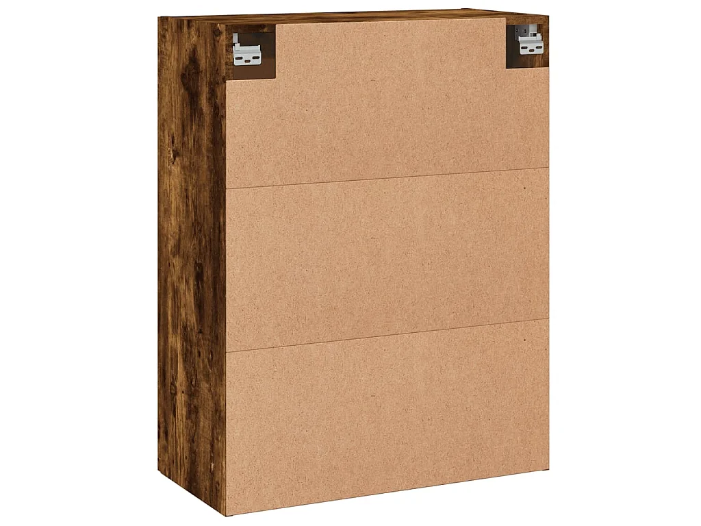 Wandkast 69,5x34x90 cm bewerkt hout gerookt eikenkleurig