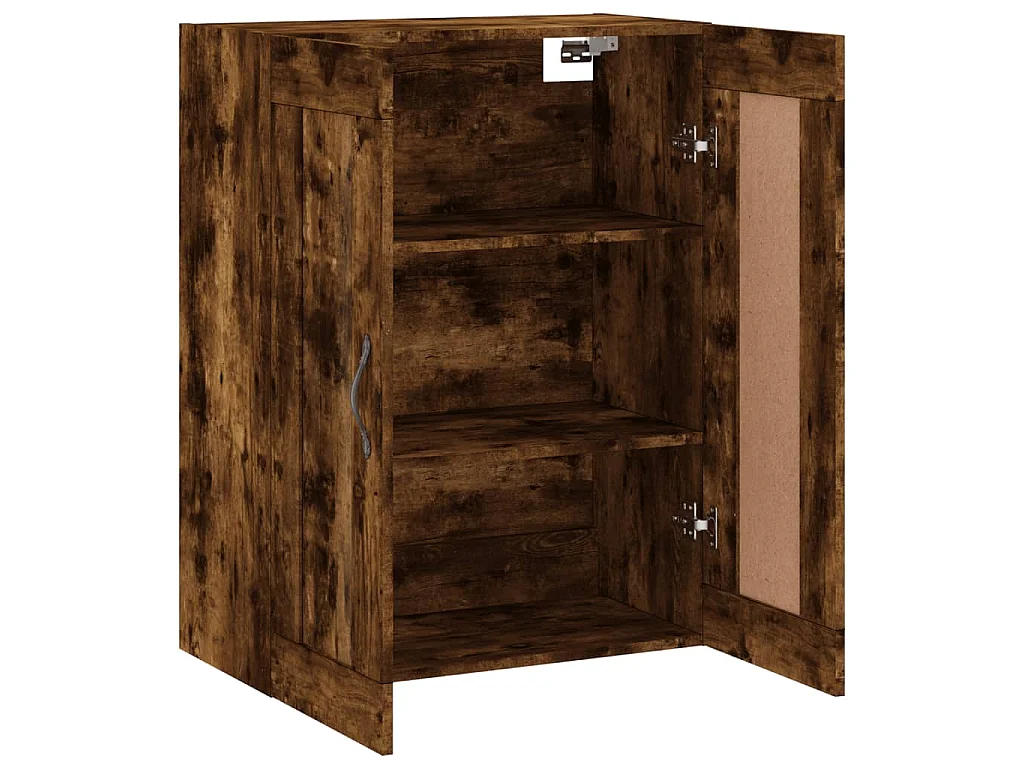 Wandkast 69,5x34x90 cm bewerkt hout gerookt eikenkleurig