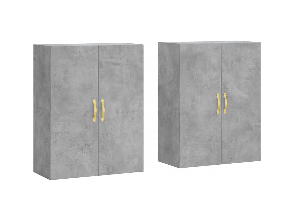 Armoires murales 2 pcs gris béton 69,5x34x90 cm