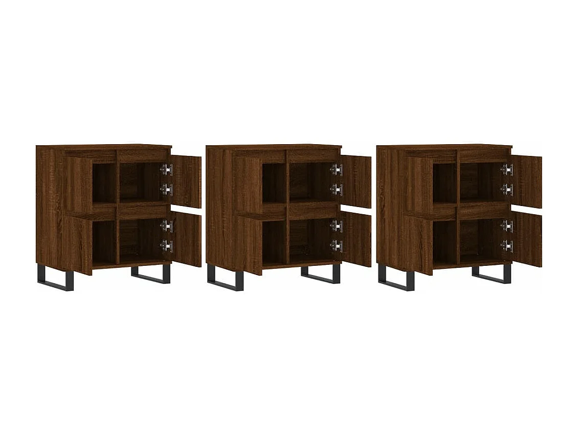 Sideboards 3 Stk. Braun Eichen-Optik Holzwerkstoff