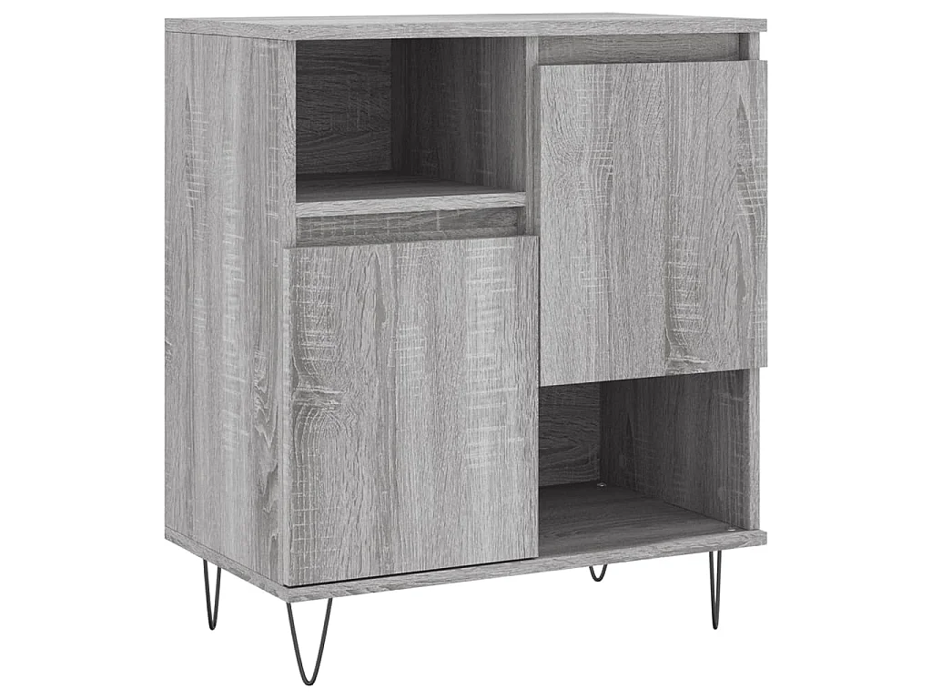Buffets 3 pcs Sonoma gris Bois d'ingénierie