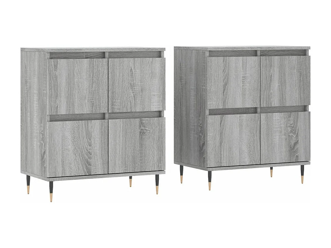 Sideboards 2 Stk. Grau Sonoma Holzwerkstoff