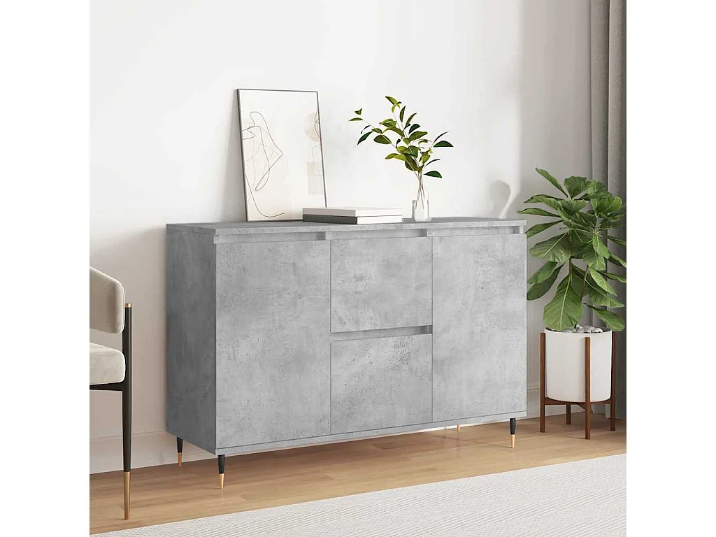 Sideboard Betongrau 101,5x35x70 cm Holzwerkstoff