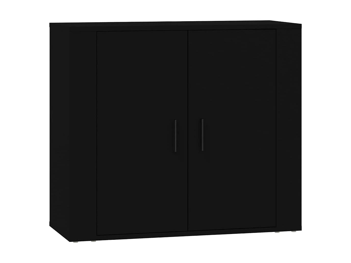 Buffets 3 pcs noir bois d'ingénierie