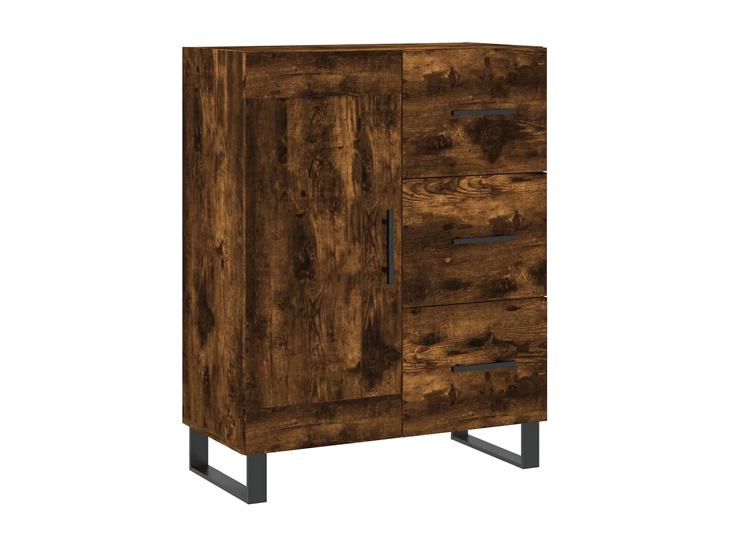 Buffet chêne fumé 69,5x34x90 cm bois d'ingénierie