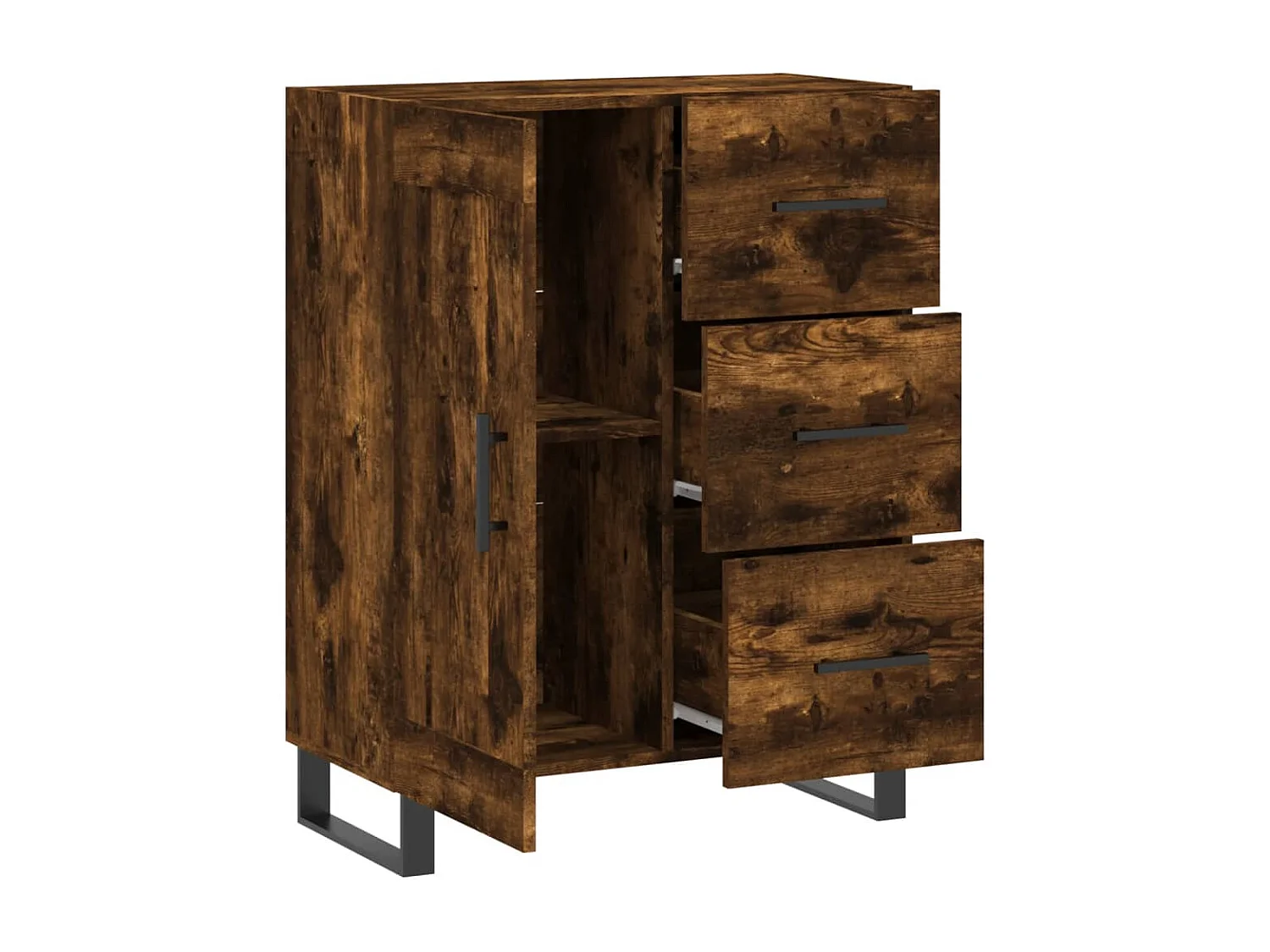 Dressoir 69,5x34x90 cm bewerkt hout gerookt eikenkleurig