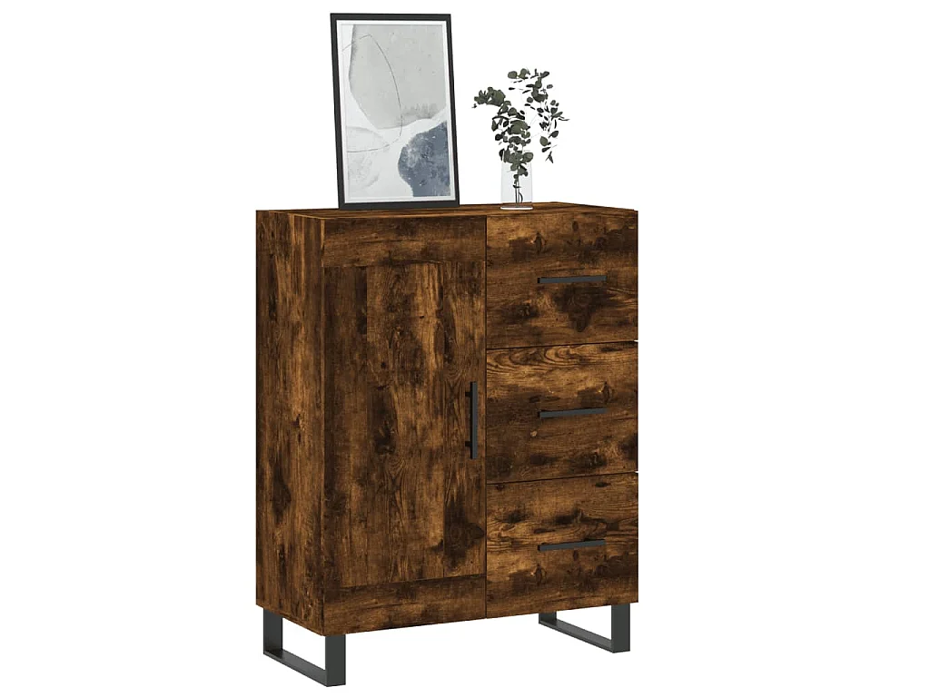 Dressoir 69,5x34x90 cm bewerkt hout gerookt eikenkleurig