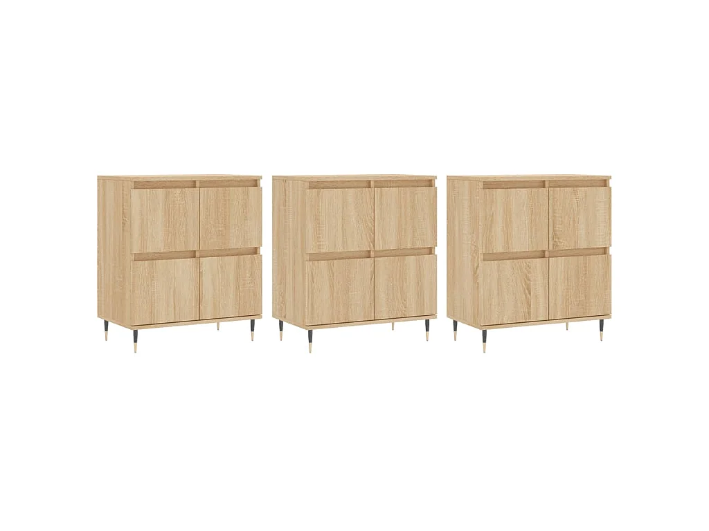 Buffets 3 pcs Chêne sonoma Bois d'ingénierie