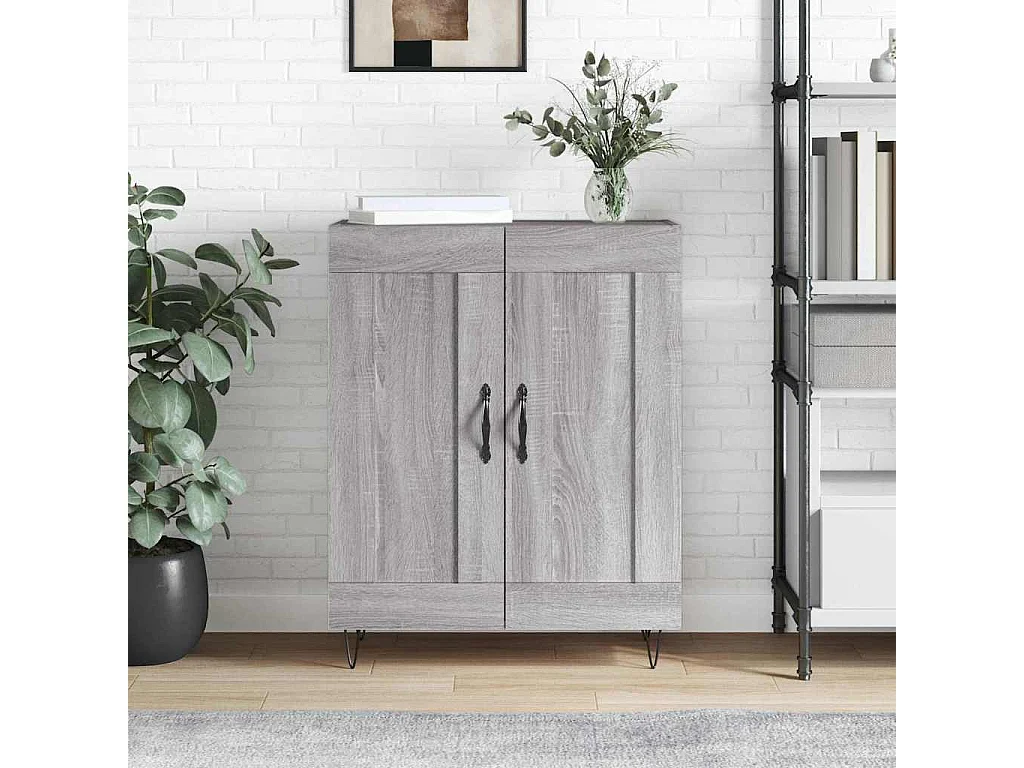 Credenza Grigio Sonoma 69,5x34x90 cm in Legno Multistrato