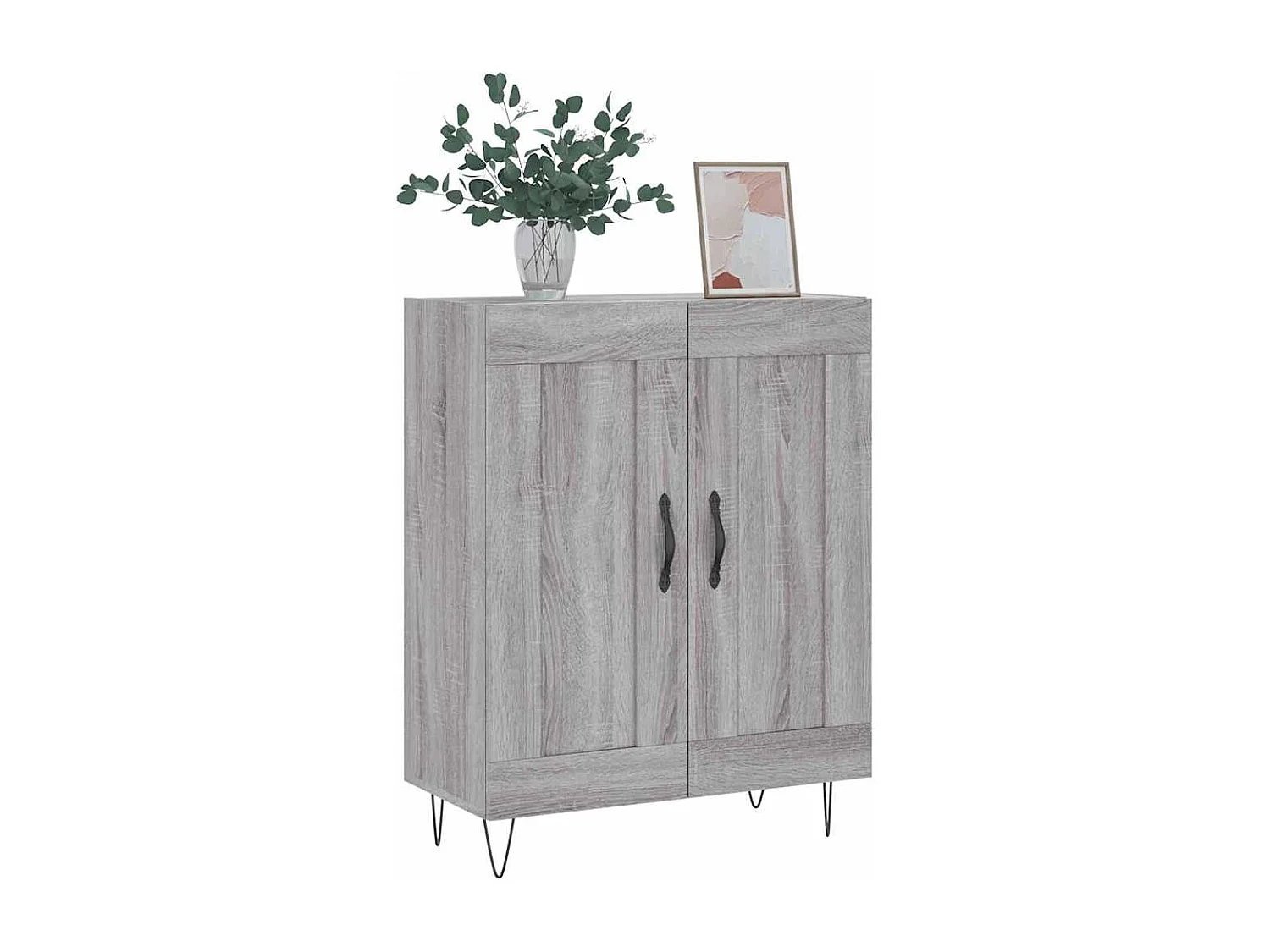 Credenza Grigio Sonoma 69,5x34x90 cm in Legno Multistrato