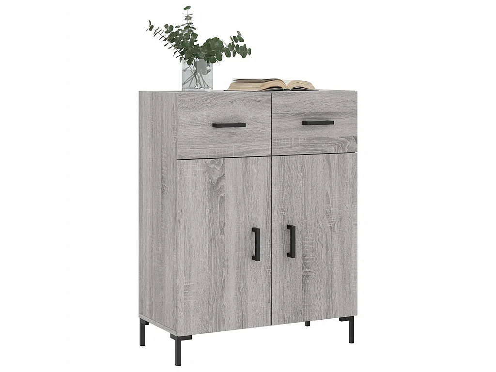 Dressoir 69,5x34x90 cm bewerkt hout grijs sonoma eikenkleurig